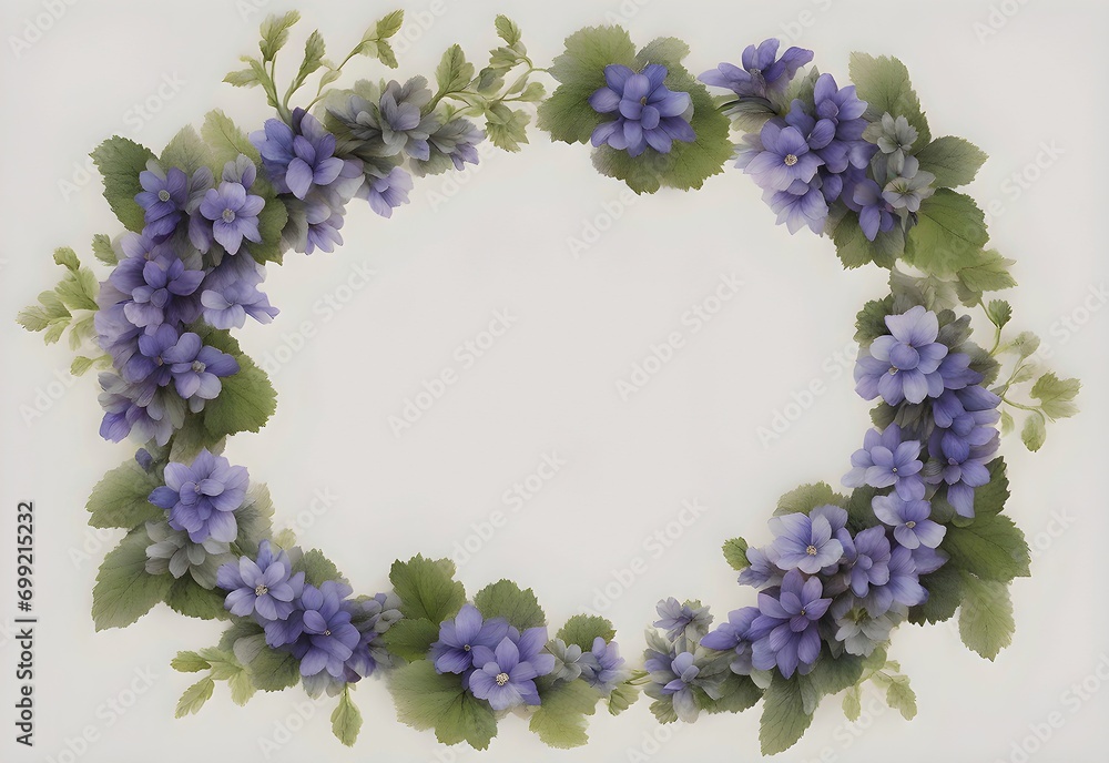 Elegant Floral Wreath with Purple Flowers Elegant Floral Wreath with Purple Flowers