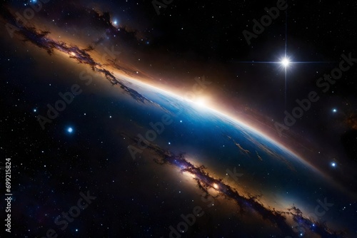 planet in space, 
The Galactic Core of the Milky Way stock photo