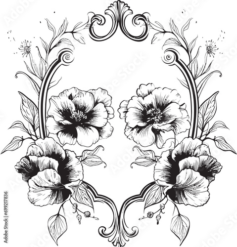 Gothic Garland A Hauntingly Beautiful Embrace of Black Blooms. Inkwell Armature A Structured Silhouette of Floral Grace.