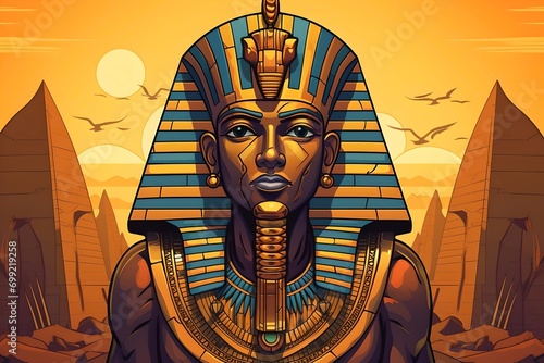 Regal Iconography: Majestic Pharaoh in Illustration