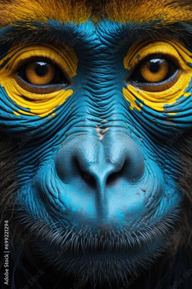 yellow monkey eyes close up