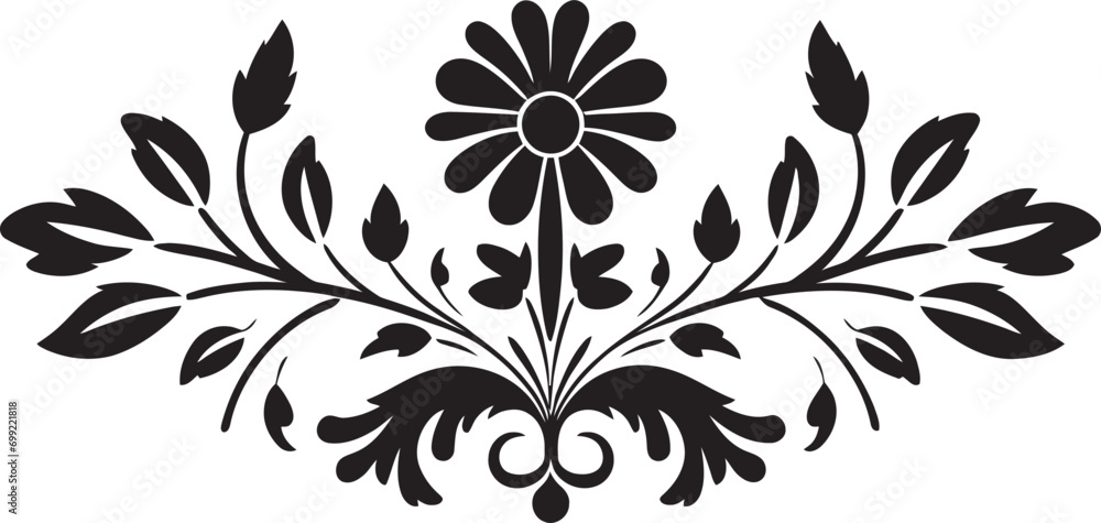 Mosaic Florals Geometric Tile Logo Vector Garden Patterns Black Floral Icon