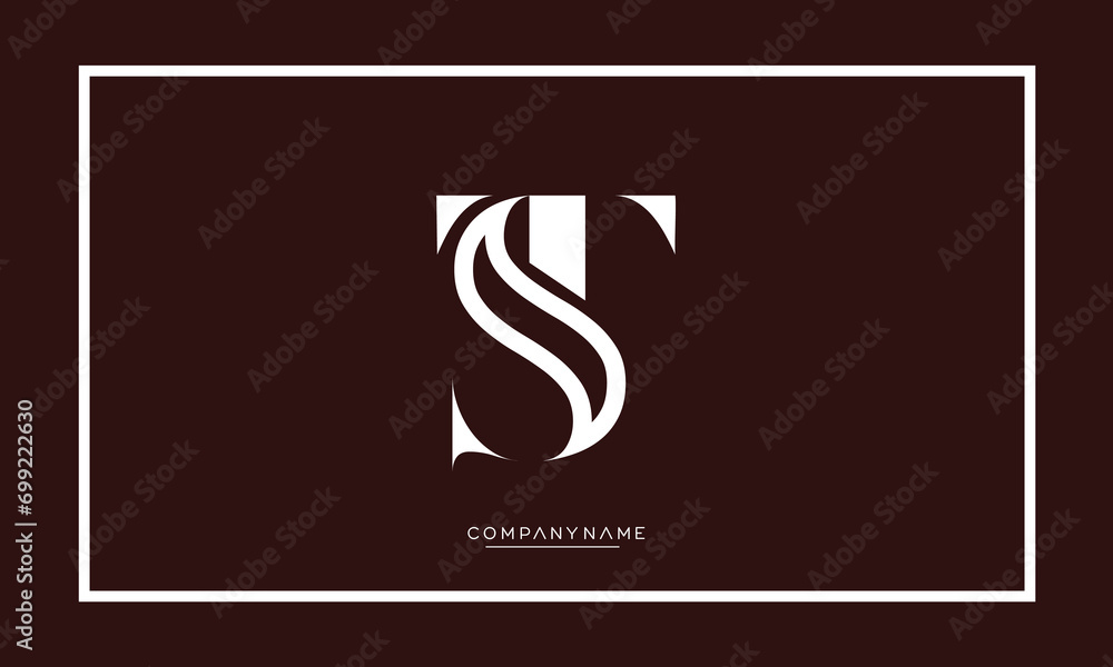 TS or ST Alphabet letters initial logo monogram
TS or ST Alphabet letters initial logo monogram