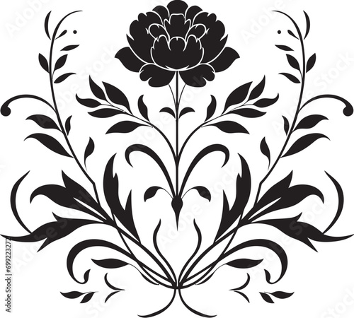 Noir Petal Chronicles Elegant Floral Emblem Designs Graphite Petal Dreams Noir Vector Logo Sketches