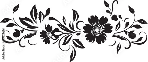 Ethereal Inked Bouquets Noir Logo Iconic Elements Monochrome Floral Serenade Noir Vector Logo Whispers