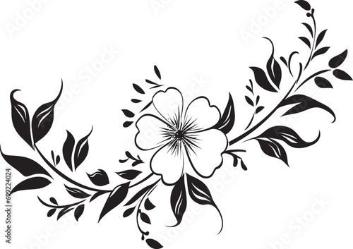 Chic Noir Petal Ensemble Artistic Floral Vector Vectors Noir Blossom Reverie Graphite Hand Drawn Logo Sketches