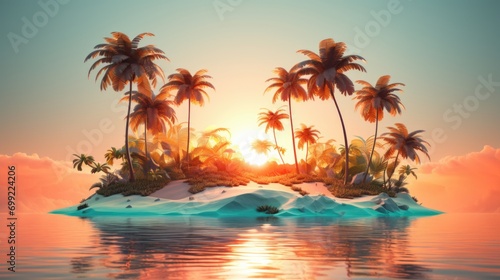 sunset on a tropical island © grigoryepremyan