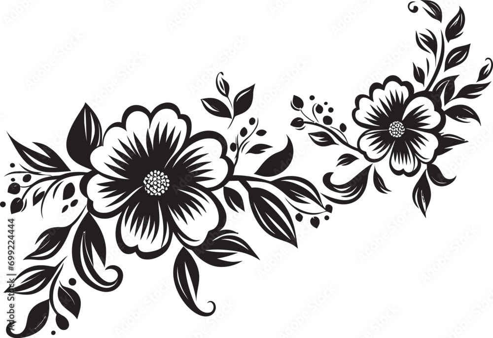 Intricate Blooms Hand Drawn Floral Vector Logo Artisanal Flora Black Vector Logo with Hand Drawn Elements Intricate Blooms Hand Drawn Floral Vector Logo Artisanal Flora Black Vector Logo with Hand Drawn Elements