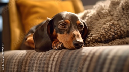 Dachshund's Relaxed Homey Moment © Artem