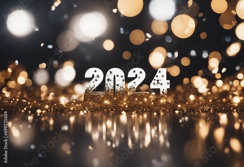 HAPPY NEW YEAR - New Years Eve Silvester 2024 holiday background banner panorama long greeting card
