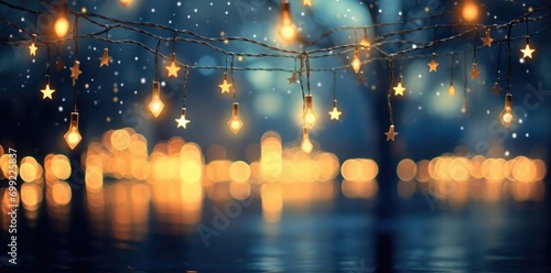 beautiful christmas lights decoration with stars