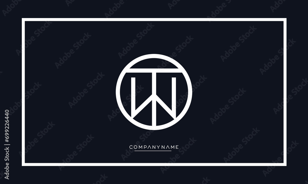 Alphabet letters TW or WT logo monogram Alphabet letters TW or WT logo monogram