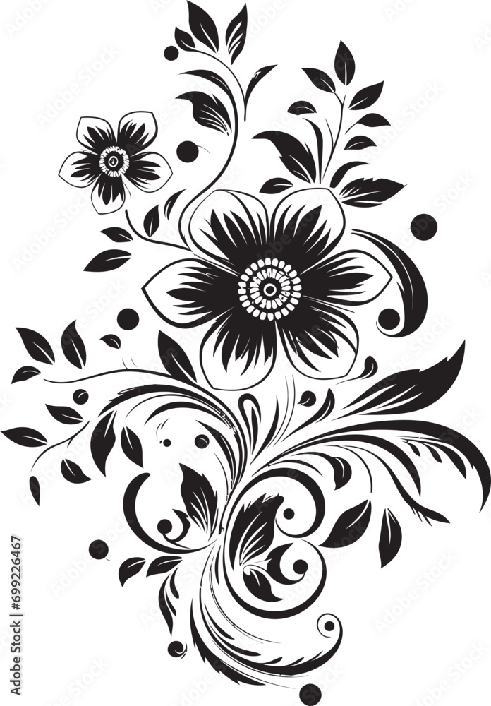 Botanical Noir Design Hand Drawn Icon Noir Floral Chic Vector Logo Design Botanical Noir Design Hand Drawn Icon Noir Floral Chic Vector Logo Design