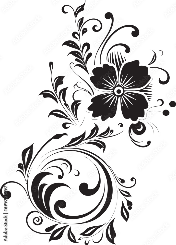 Handcrafted Noir Swirls Vector Emblem Intricate Floral Noir Iconic Vector Design Handcrafted Noir Swirls Vector Emblem Intricate Floral Noir Iconic Vector Design