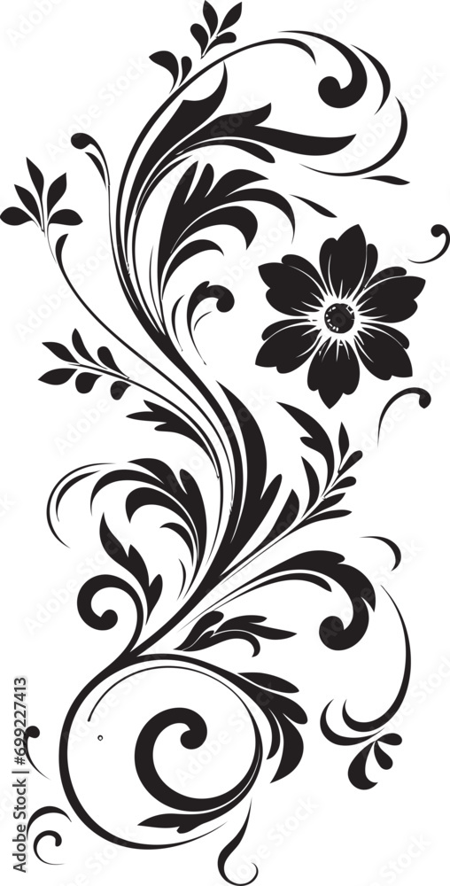Obraz premium Subtle Floral Scrolls Iconic Logo Element Ethereal Handcrafted Bouquets Vector Logo Design