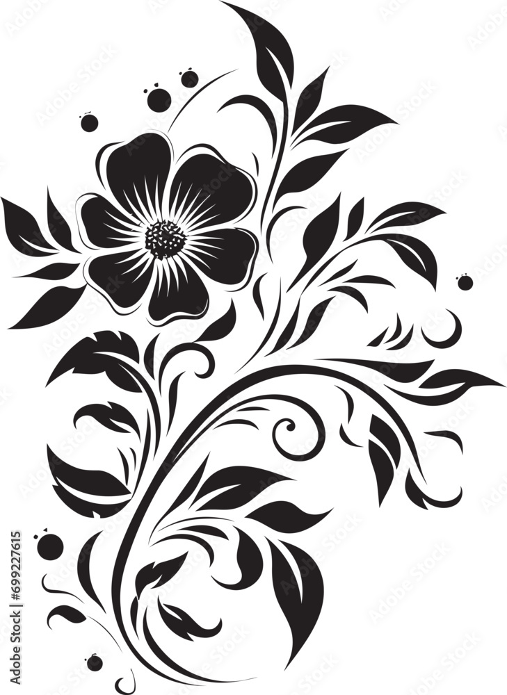 Sleek Noir Botanicals Hand Drawn Black Logo Design Vintage Floral Accents Handcrafted Black Vector Icon Sleek Noir Botanicals Hand Drawn Black Logo Design Vintage Floral Accents Handcrafted Black Vector Icon