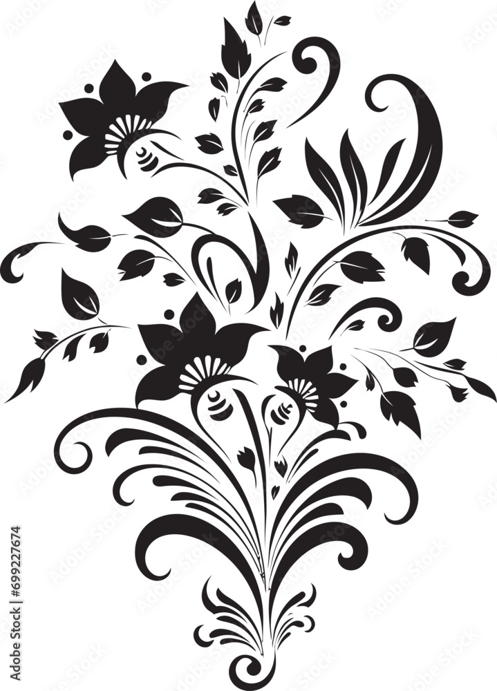 Chic Floral Elegance Hand Rendered Vector Logo Noir Botanical Swirl Hand Drawn Black Iconic Emblem Chic Floral Elegance Hand Rendered Vector Logo Noir Botanical Swirl Hand Drawn Black Iconic Emblem