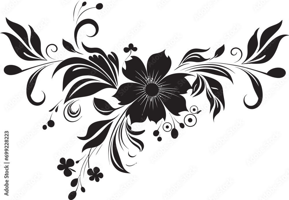 Intricate Noir Blossoms Hand Rendered Vector Icon Whimsical Botanical Sketch Black Iconic Design Intricate Noir Blossoms Hand Rendered Vector Icon Whimsical Botanical Sketch Black Iconic Design