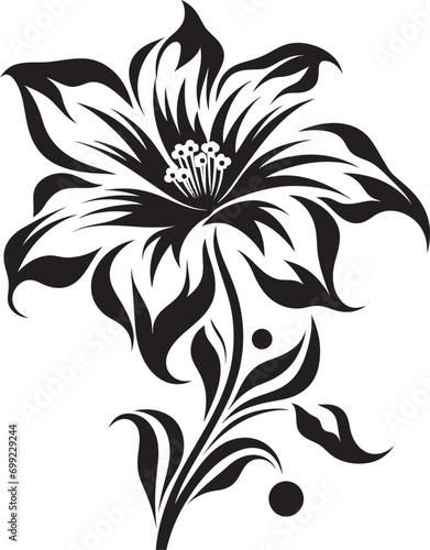 Graceful Vector Bloom Minimalist Black Logo Sleek Petal Abstraction Simple Handcrafted Icon