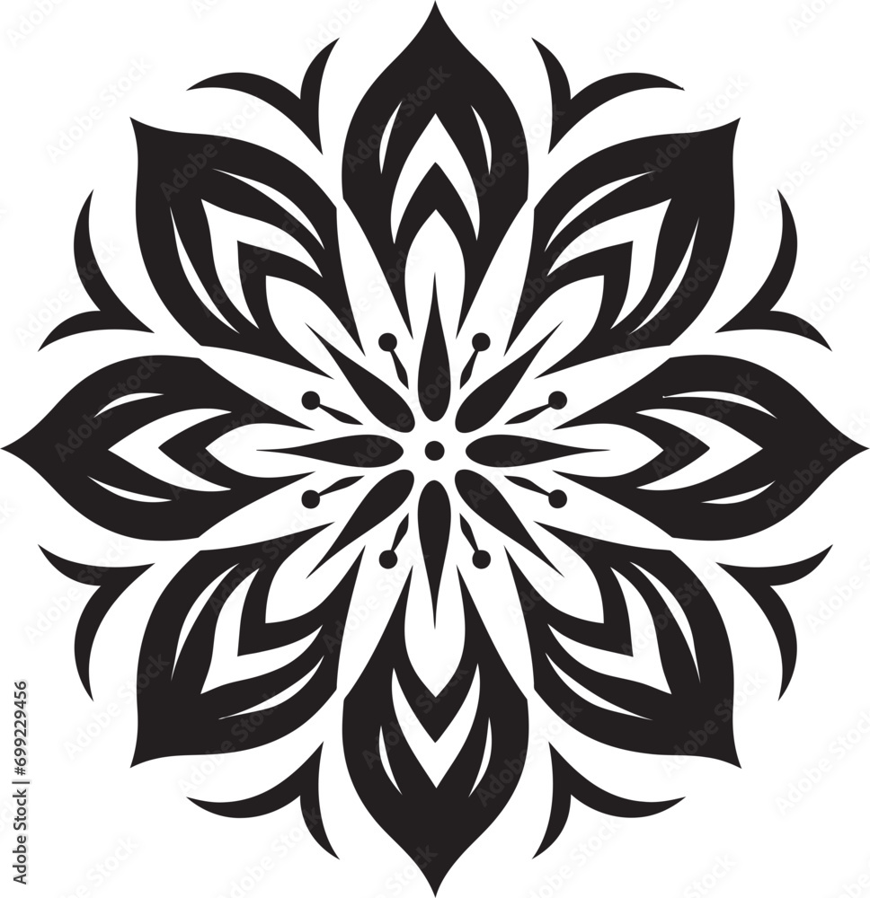 Fototapeta premium Graceful Petal Design Simple Artistic Vector Sleek Floral Composition Black Hand Drawn Icon