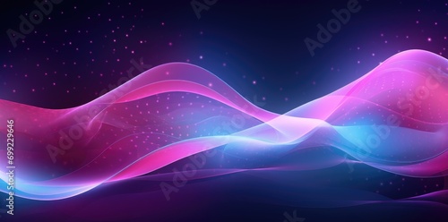 A purple and blue wave on a black background