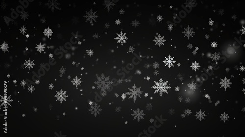 Wallpaper of falling snowflakes.