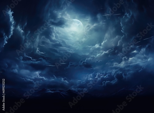 full moon with clouds at night