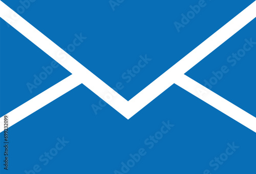Blue Email icon. Blue and white background photo