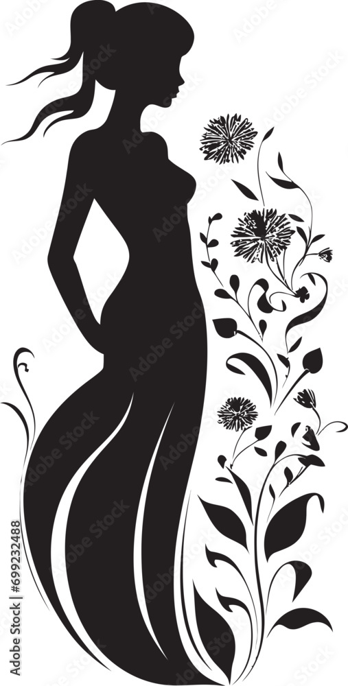 Sophisticated Bloom Elegance Handcrafted Vector Abstract Flora Fusion Black Artistic Body Emblem Sophisticated Bloom Elegance Handcrafted Vector Abstract Flora Fusion Black Artistic Body Emblem