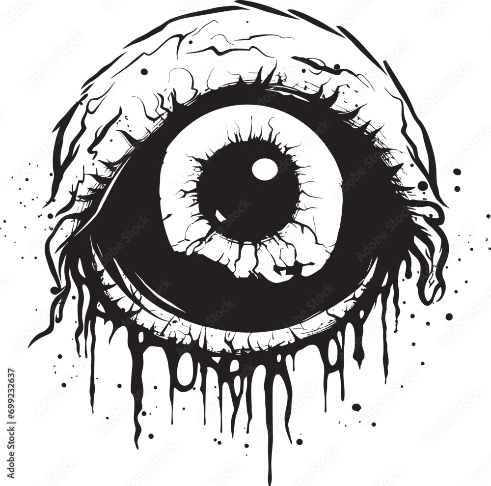 Sinister Horror Gaze Black Vector Scary Eye Demonic Zombie Eyeball Creepy Black Icon Sinister Horror Gaze Black Vector Scary Eye Demonic Zombie Eyeball Creepy Black Icon