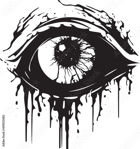 Chilling Zombie Vision Black Vector Design Menacing Unearthly Glare Creepy Black Icon