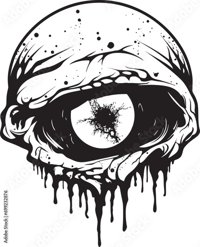 Spooky Zombie Gaze Vector Scary Eye Design Eerie Unsettling Glance Black Zombie Icon