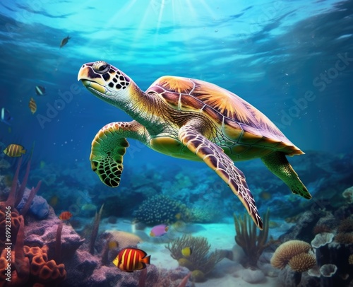 photo of Sea turtle in the Galapagos island © grigoryepremyan