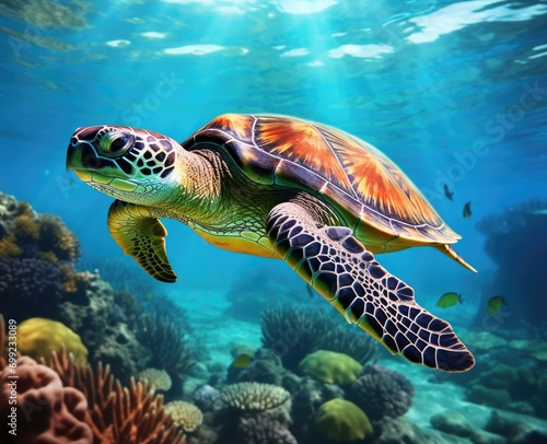 photo of Sea turtle in the Galapagos island © grigoryepremyan