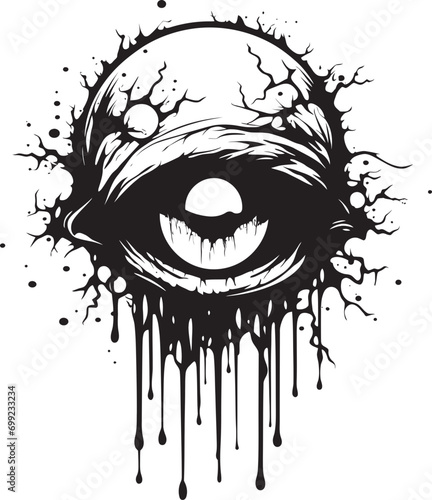 Disturbing Zombie Skull Creepy Black Vector Macabre Horror Skull Black Creepy Emblem