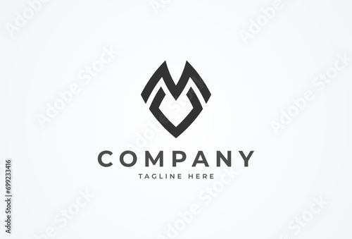Initial MV Logo, monogram logo design combination of letters M and V, Flat Vector Logo Design Template element, vector illustration