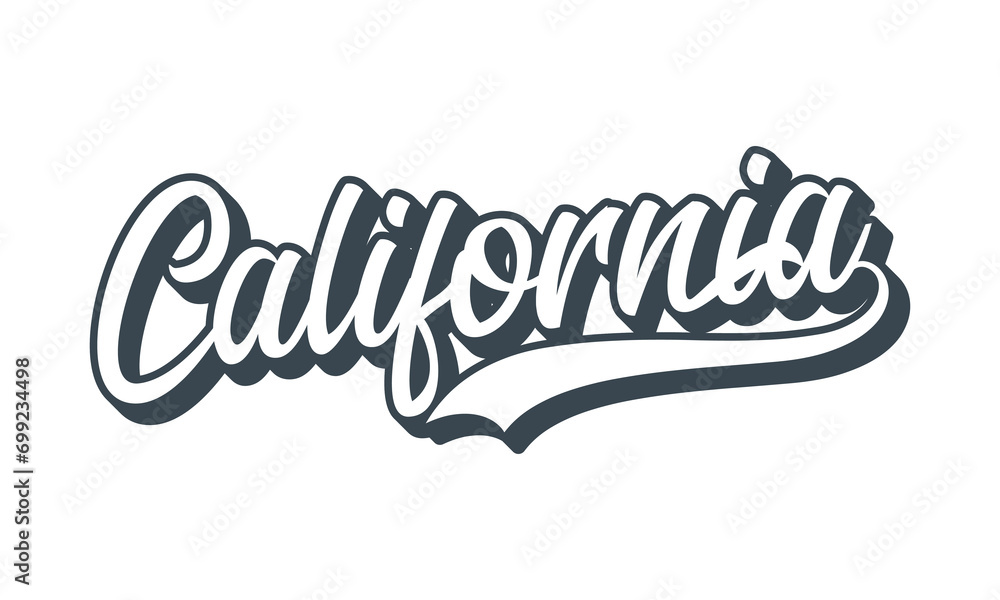 Vector california text typography design for tshirt hoodie baseball cap jacket and other uses vector