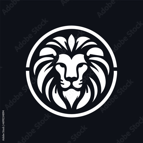 Luxury logo of a lion, line art logo illustration of a lion's head.