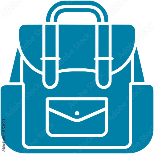 Baby diaper bag with multiple pockets vektor icon illustation