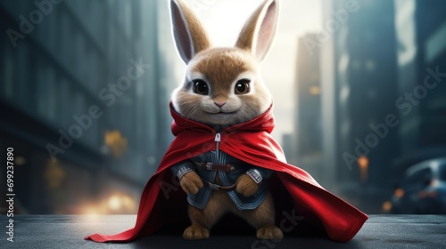 easter bunny with a gift. rabbit.  super bunny.  super hero bunny.  hare