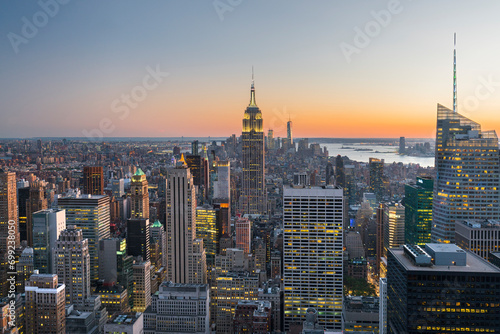 Blick vom Top of the Rock, Empire State Building, Rockefeller Center, Manhatten, New York City, New York, USA