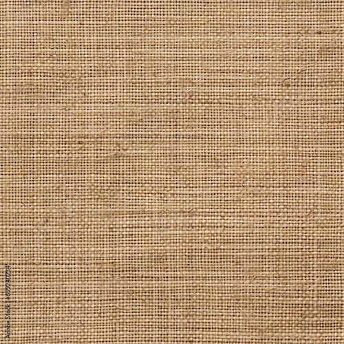 Jute hessian sackcloth canvas woven texture pattern background in light beige cream brown color blank empty Von siripak - Gen AI