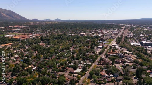 Aerial view of downtown Flagstaff, AZ photo