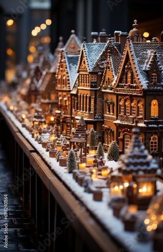 Enchanting Gingerbread Christmas Village with Snowy Charm