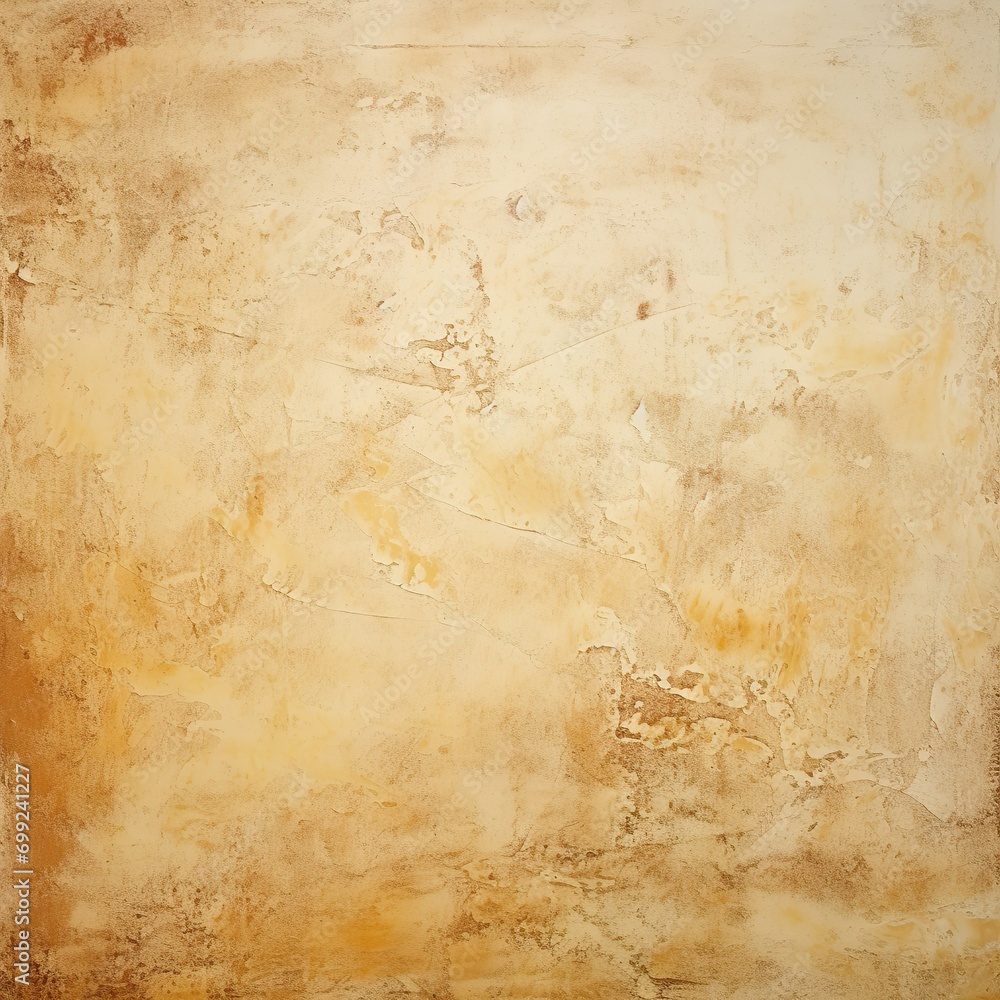 Colour old concrete wall texture background. Close up retro plain cream color cement wall background texture. Design paper vintage parchment element. - Gen AI