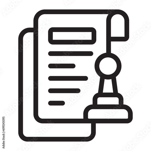 Foto attestation line icon