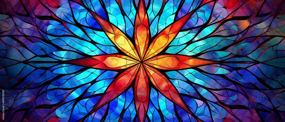 Stained Glass Kaleidoscope texture background ,a background with the vibrant and intricate patterns of stained glass, can be used for website design, and printed materials like brochures, flyers.
Stained Glass Kaleidoscope texture background ,a background with the vibrant and intricate patterns of stained glass, can be used for website design, and printed materials like brochures, flyers.