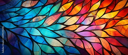 Stained Glass Kaleidoscope texture background ,a background with the vibrant and intricate patterns of stained glass, can be used for website design, and printed materials like brochures, flyers.	
 photo