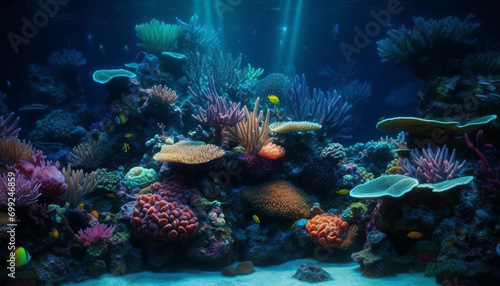 Underwater reef fish in natural tropical climate generated by AI © Stockgiu