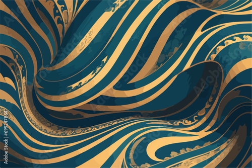 Waves of Tranquil Bliss: Aesthetic Patterns in Flat Vector 2D